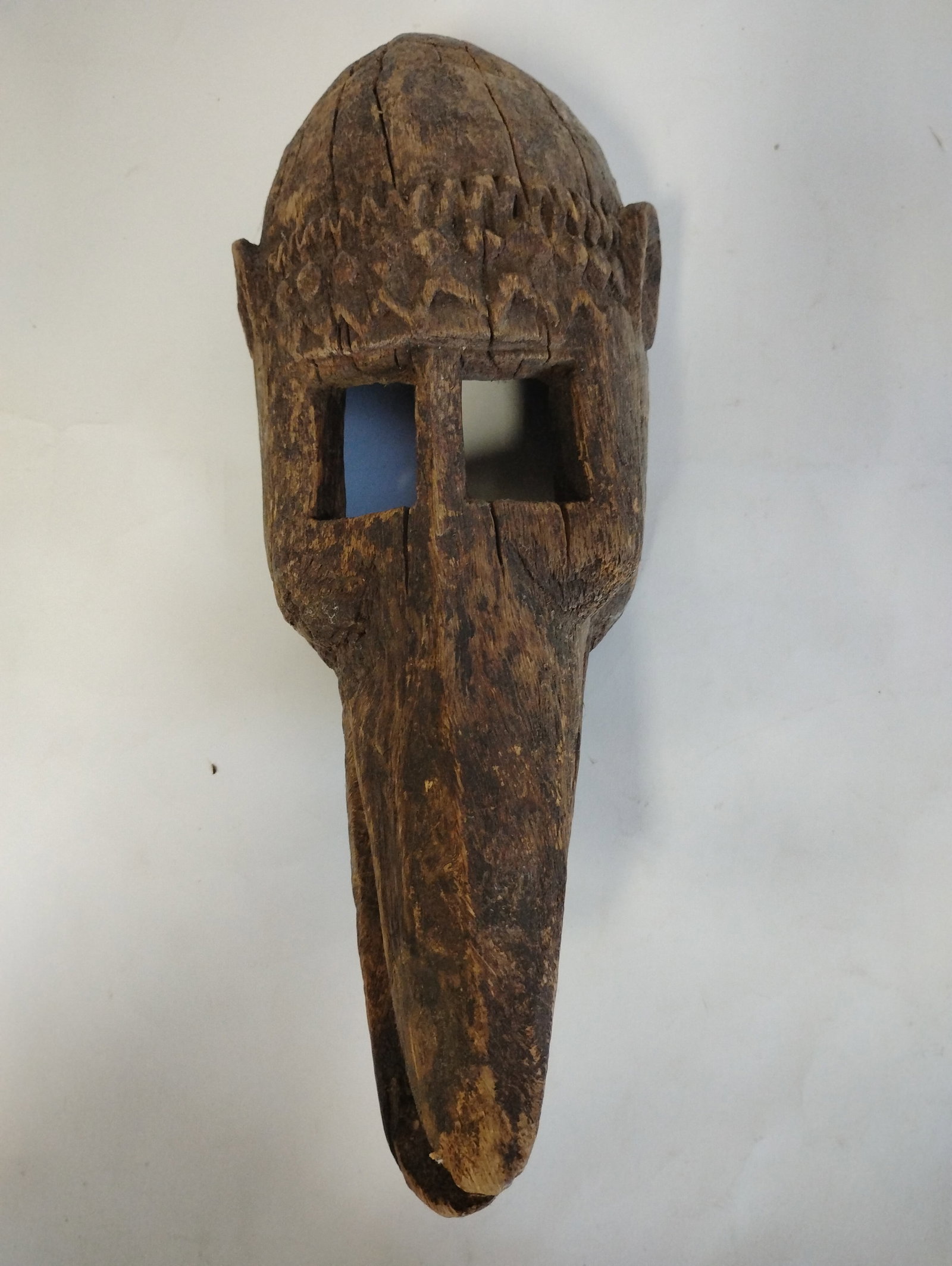 African Dogon Bird Mask: 14 3/4"H 6 1/4"