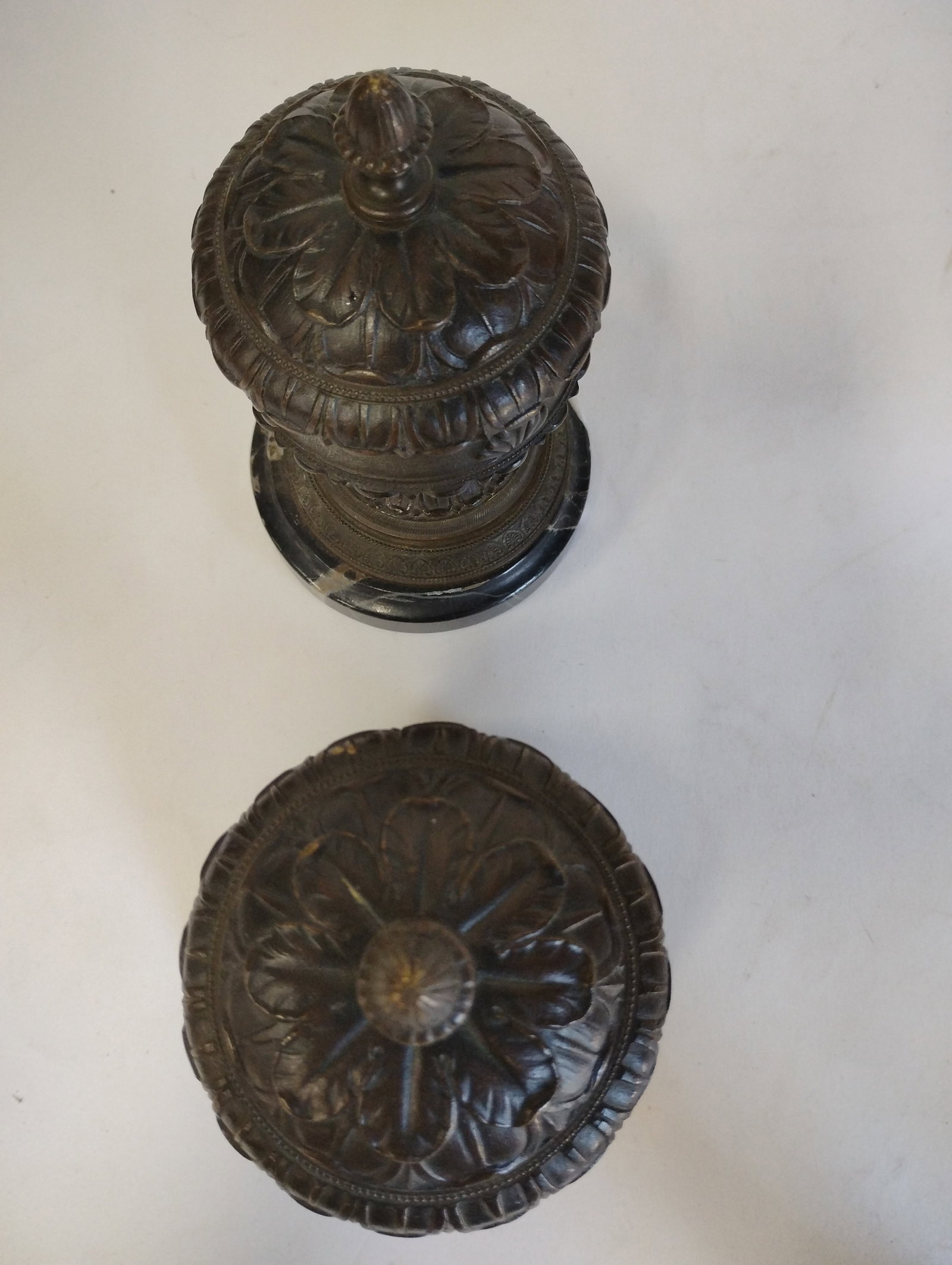 Antique Cassolete Bronze Marble (1 of 3)