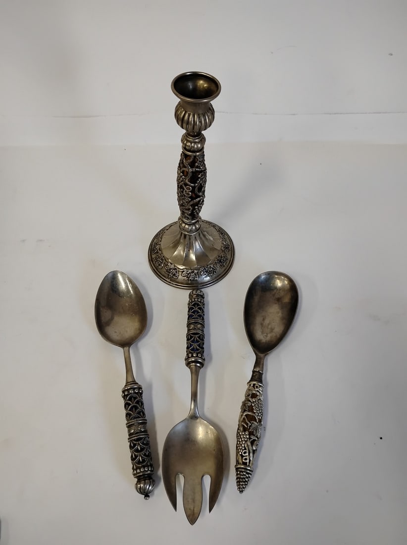 Vintage Godinger Serving Set and Candleholder (1 of 4)