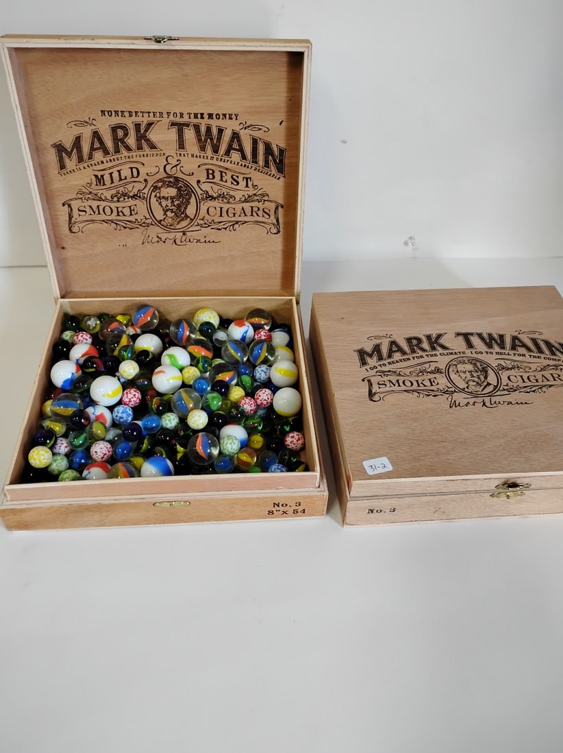Cigar Box of Assorted Marbles (1 of 3)