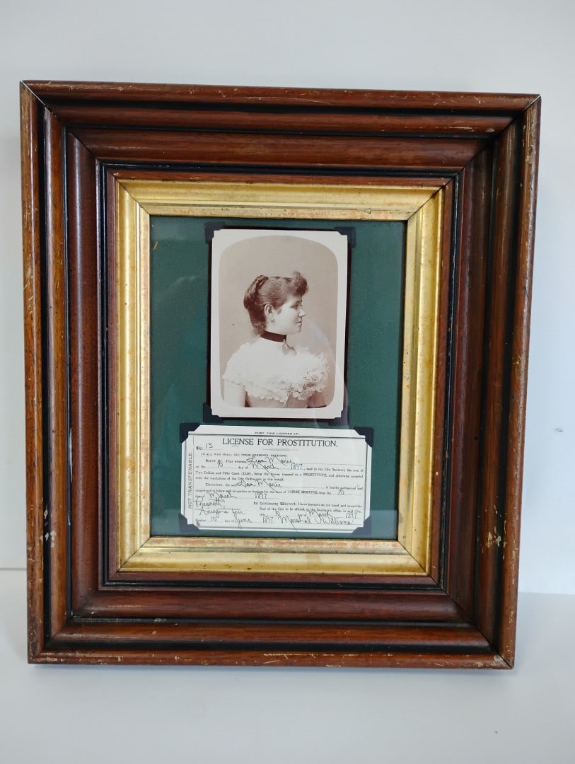 Prostitution License.: 14"H x 13 1/4"W