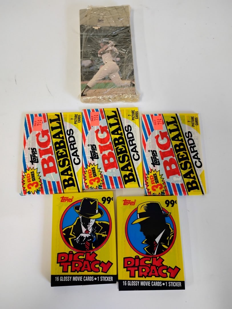 Dick Tracy (2) & Big Topps Baseball Card Packs (3 ) The Sixth is 1985 American League All Star Pack (1 of 3)