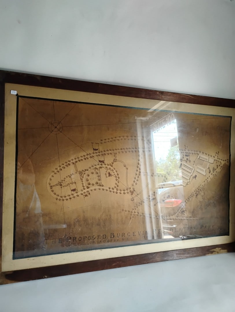 Kingston NY Burgevin Residential Park Engraving: Kingston, NY. 45.5"H by 29 5/8"W