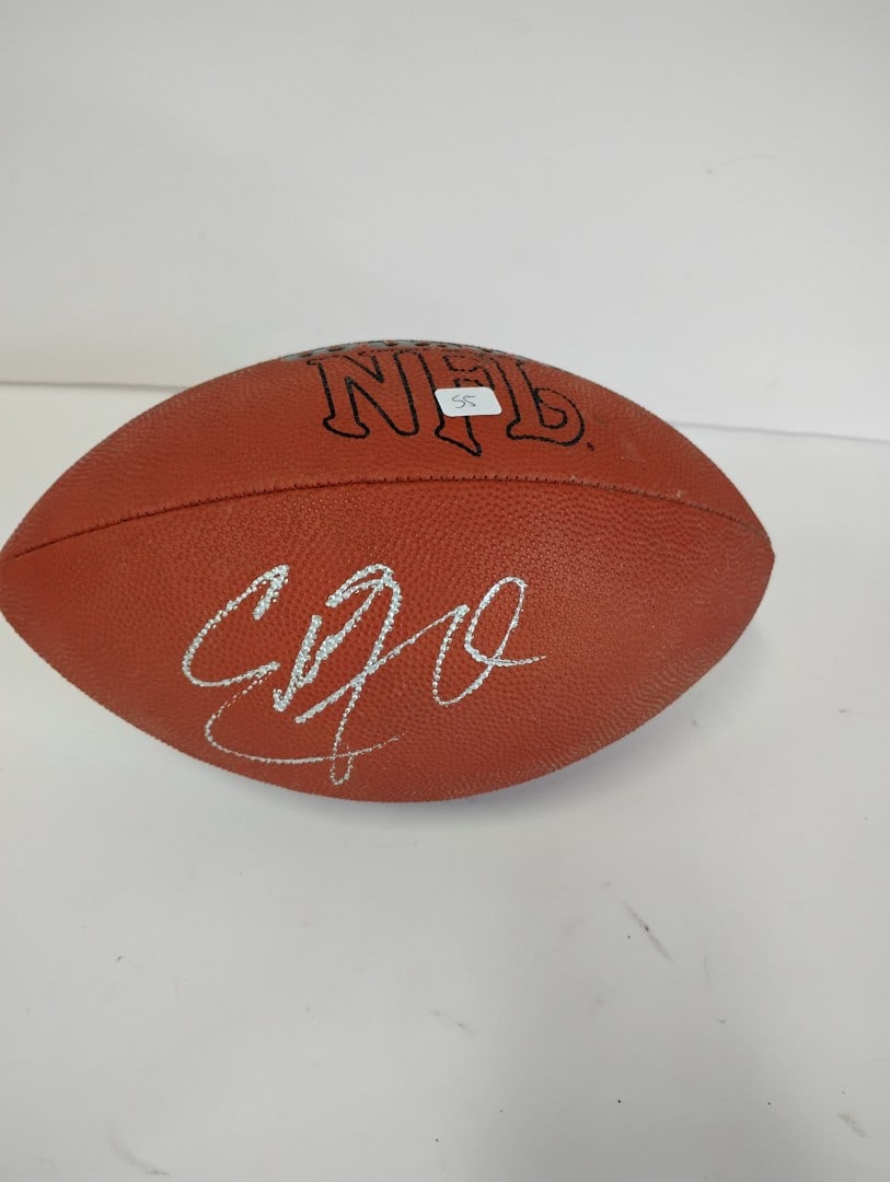 Autographed Football of Eric Dickerson: Signed in silver marker