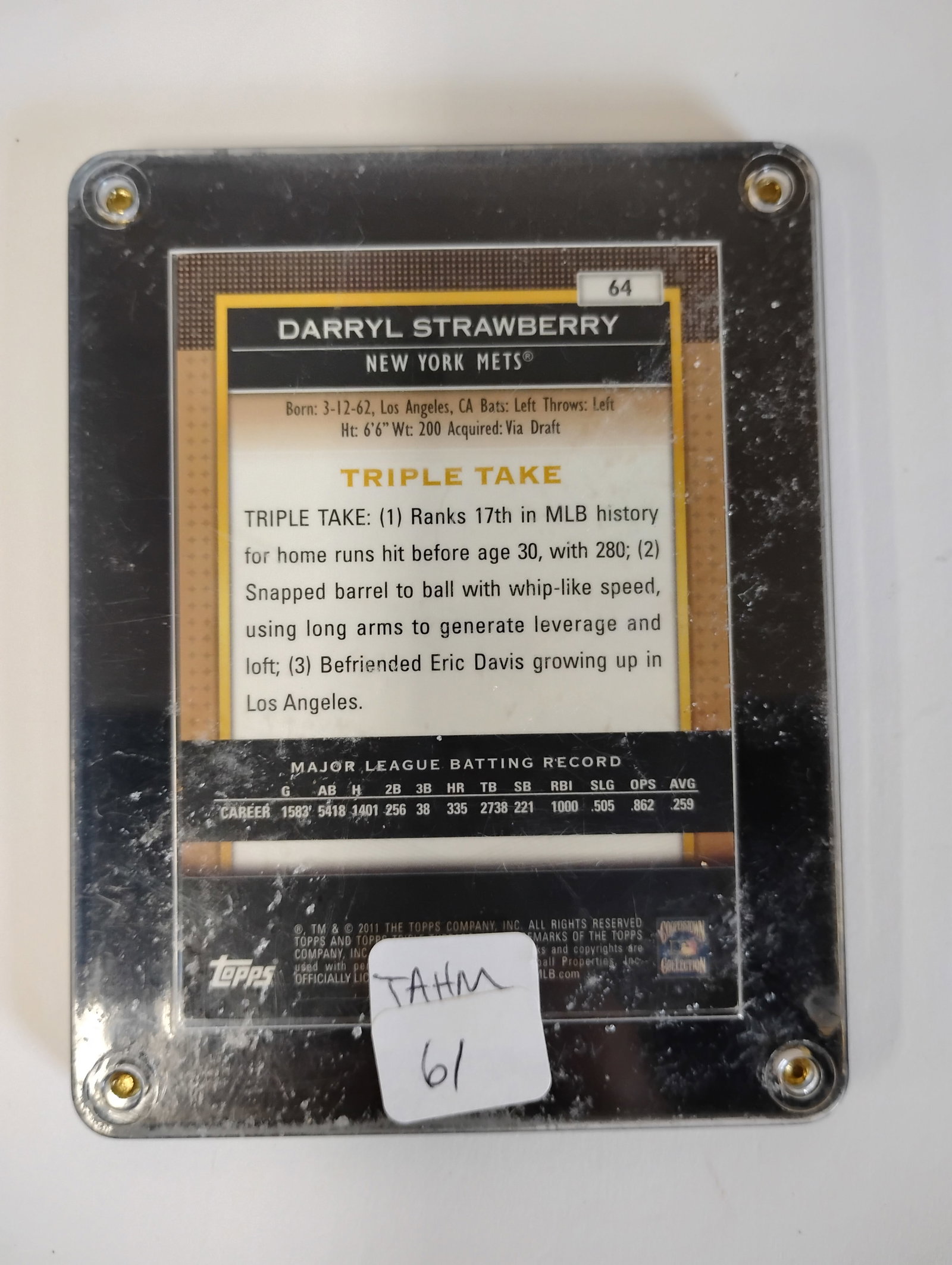 Darryl Strawberry Triple Threads Card - 2