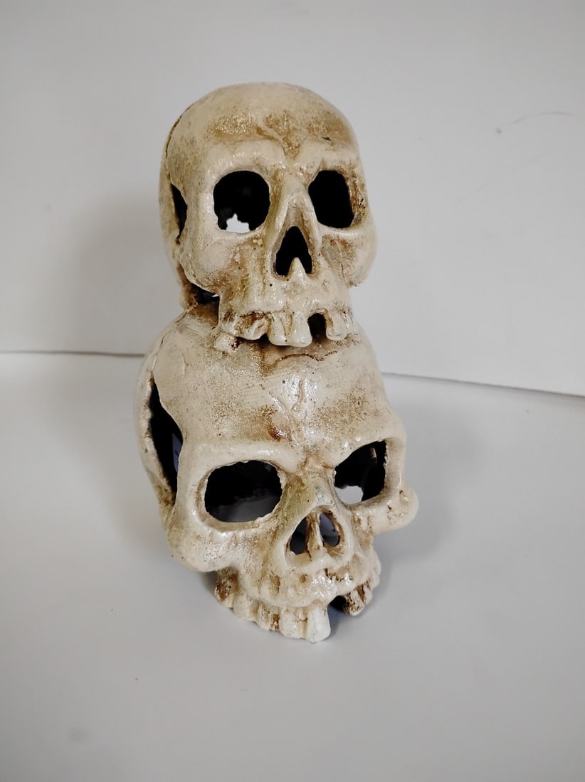 Cast Iron Skeleton Candleholder: 7"H
