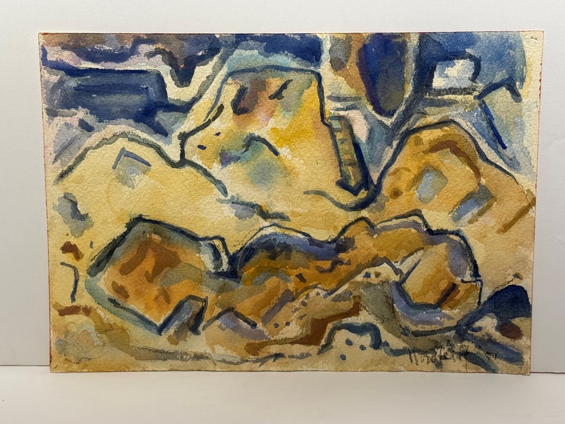 Bror Julius Nordfeldt; 20thC. Watercolor Sketch Southwestern Landscape Signed (1 of 5)