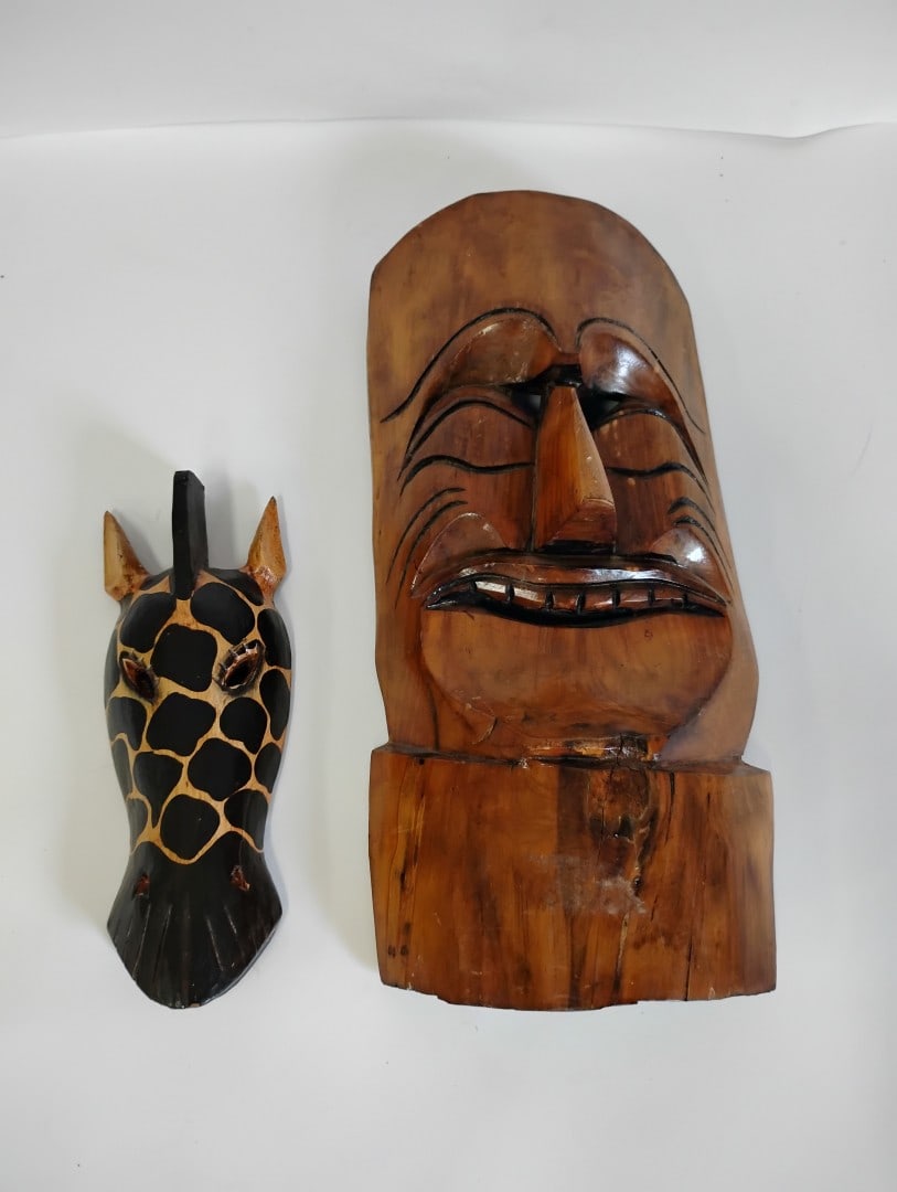 African Masks (2): As pictured 17" tallest