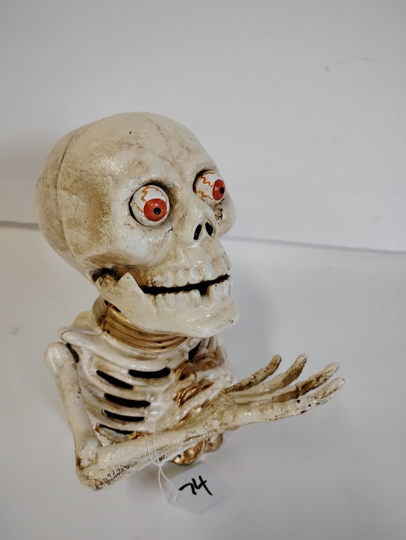 Skeleton Mechanical Bank: 6 1/2"H