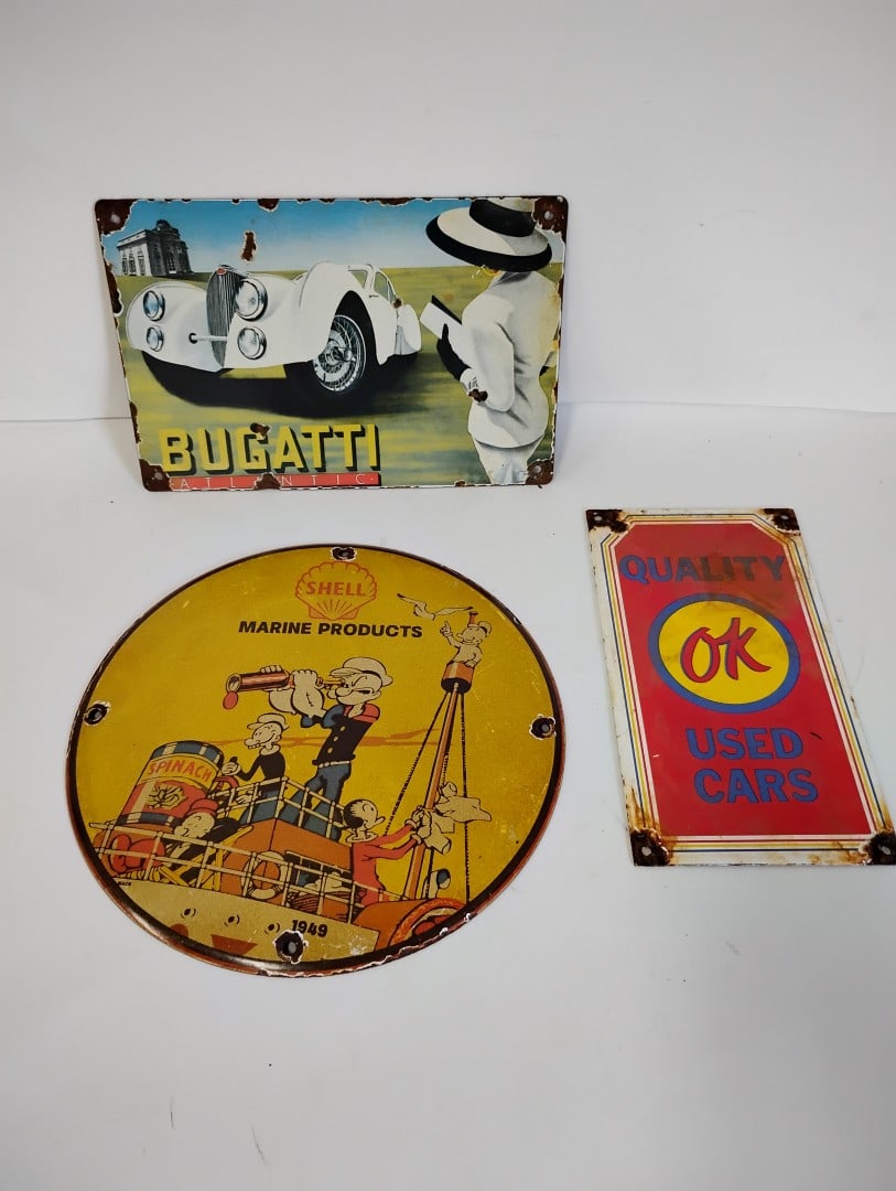 Enameled Signs (3) Inc. Bugatti (1 of 4)
