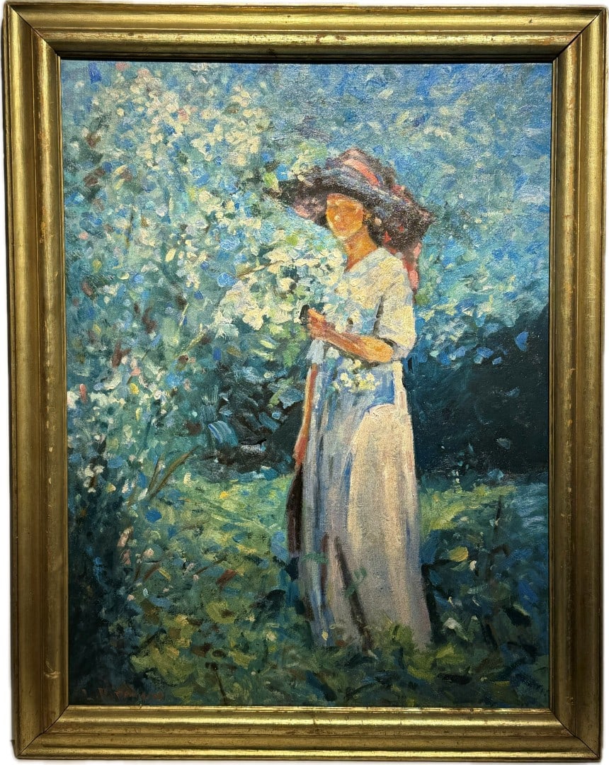 Louis Ritman; Important American Oil "Spring Blossoms" Signed: Louis Ritman(1889-1963) oil on canvas. Spring Blossoms. Signed lower left; 24in. x 18in.(image), 27.5in. X 21.5in.(framed)