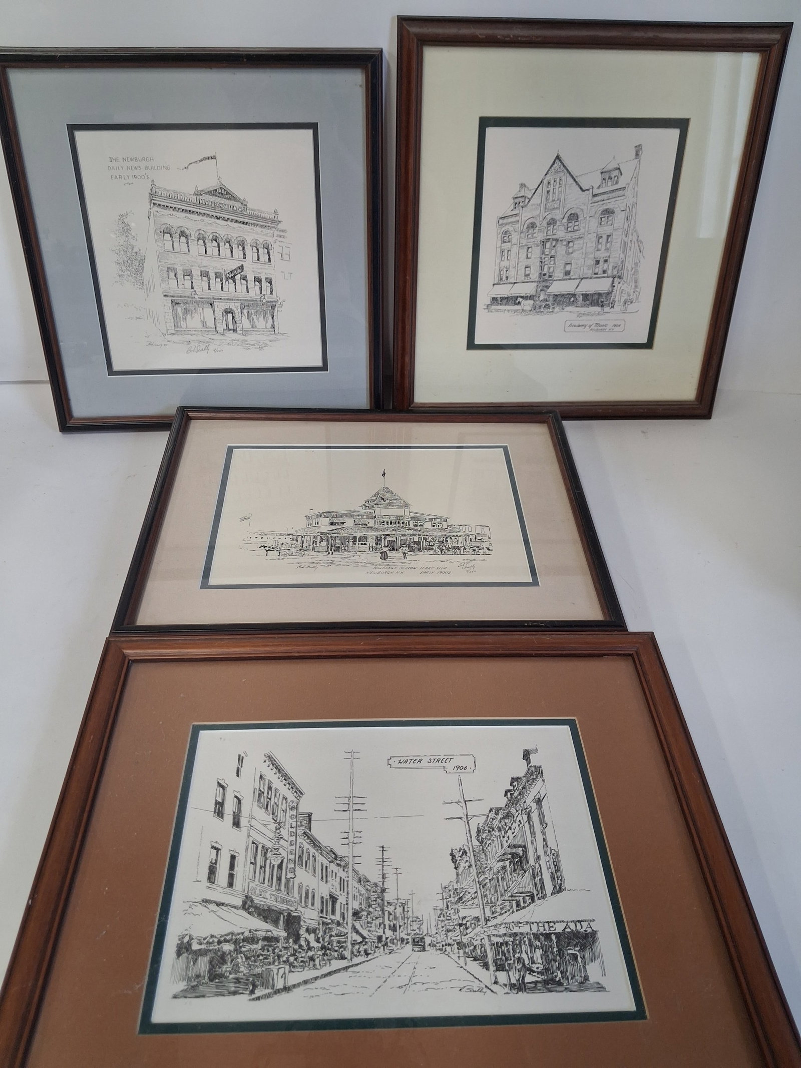 Bob Scully. Newburgh NY (4) Ltd Ed Lithos (4) 14 1/2" x 17 1/2" Two are a bit smaller (1 of 2)