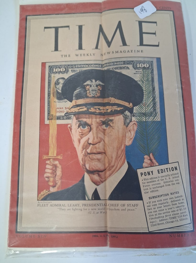 1945 Time Magazine Pony Edition: With 1945 Stamped mailing envelope