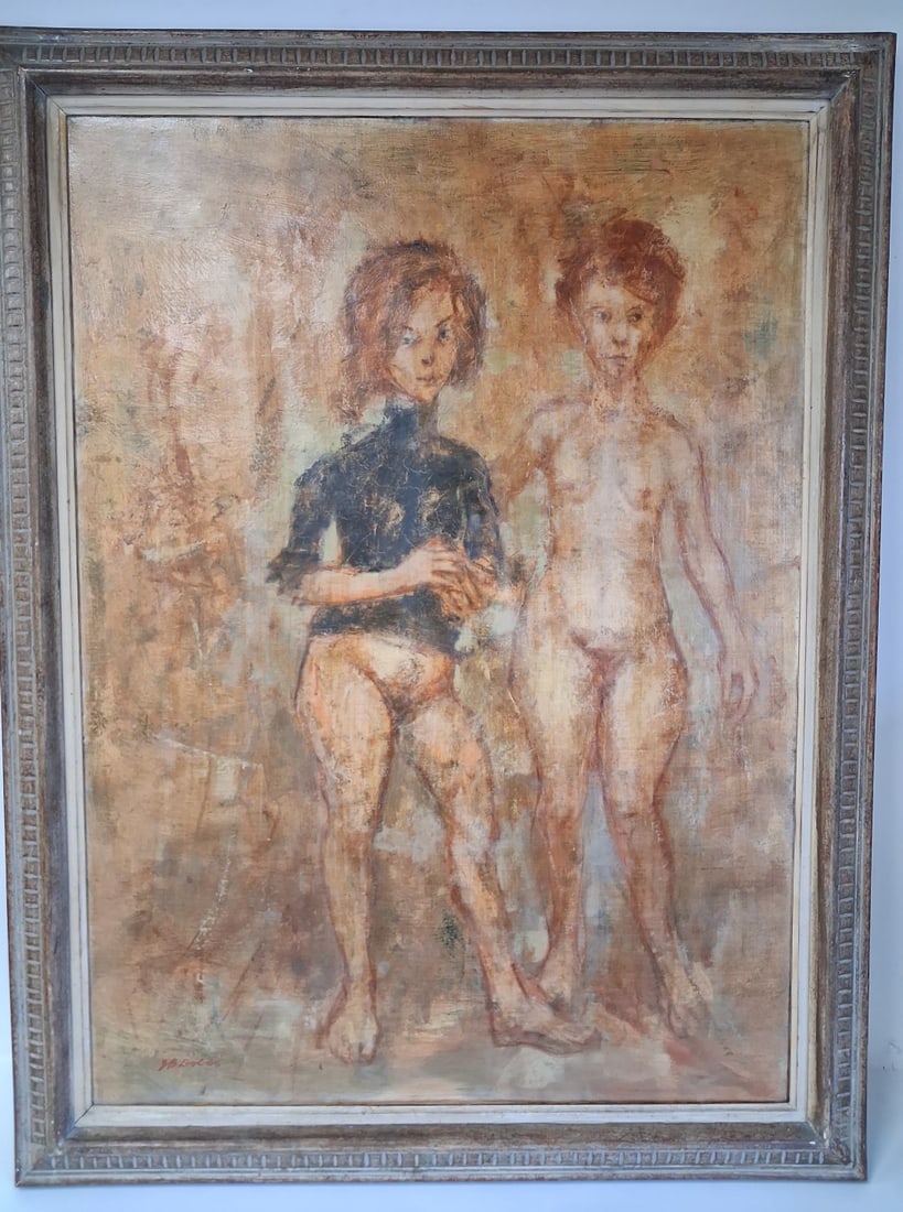 J B Dobbs. Oil on Canvas. Young Girls. Sgd. (1 of 3)