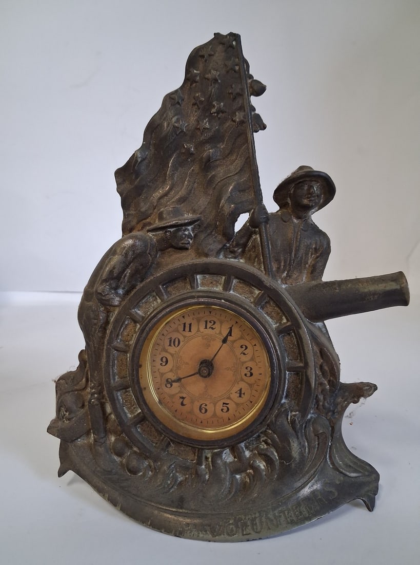 Civil War Volunteers Club Mariner's Clock: 10"H 8"W