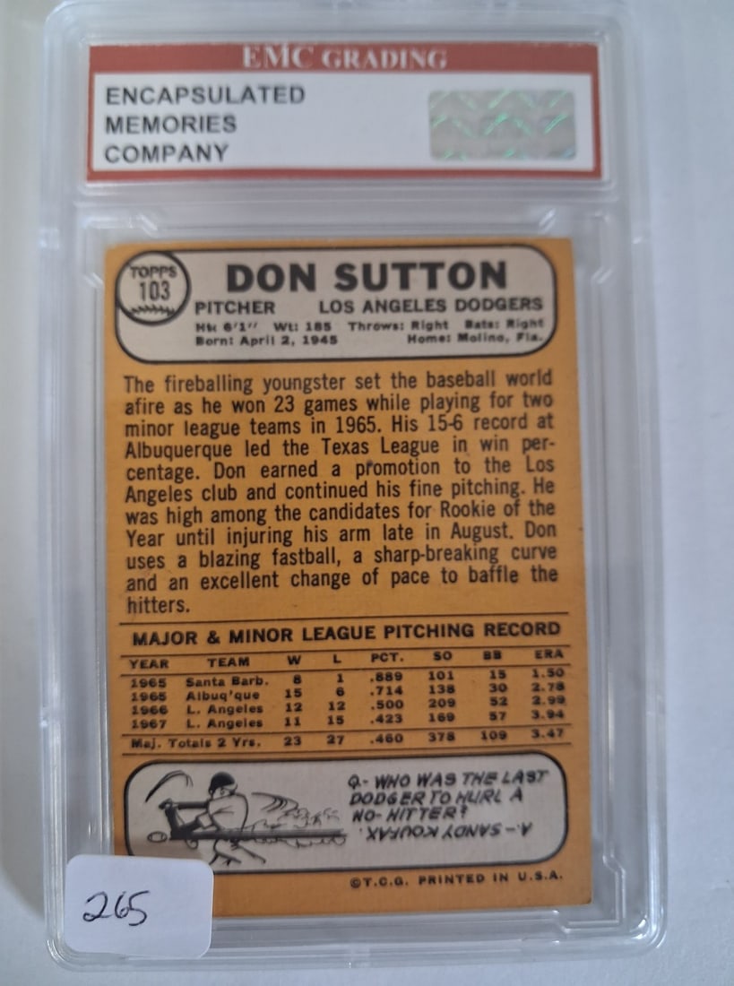Don Sutton 1968 Topps#103 - 2