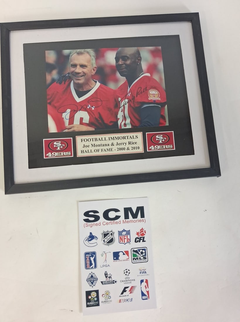 Joe Montana Jerry Rice Football Immortals Sg: 5 x 7 Signed photograph