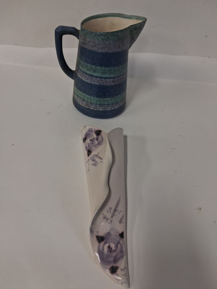 Ceramic Lot. Wall Vase & Pottery Pitcher (1 of 5)