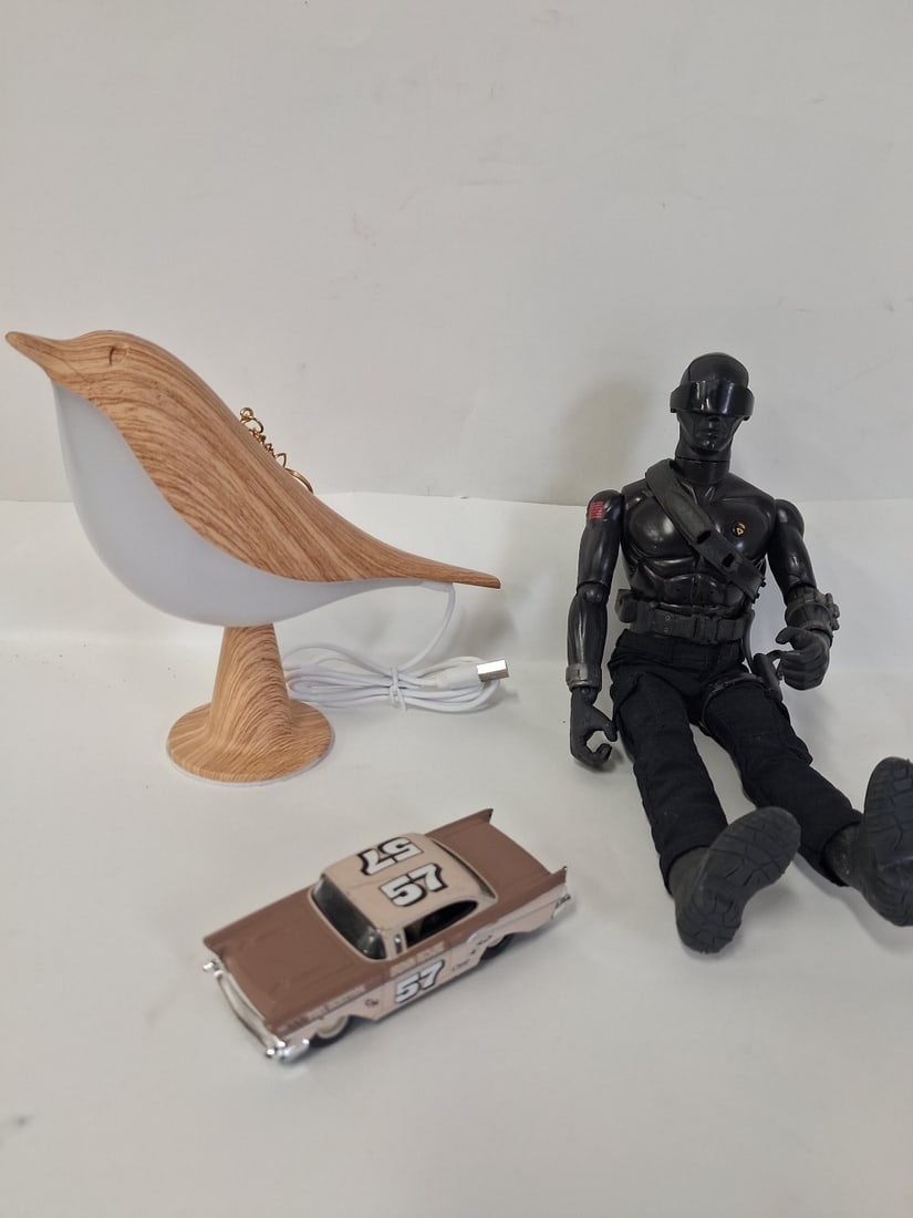 Mixed Dealer Lot 3 items: As pictured. Includes a toy figure. 11 1/2" H (largest}