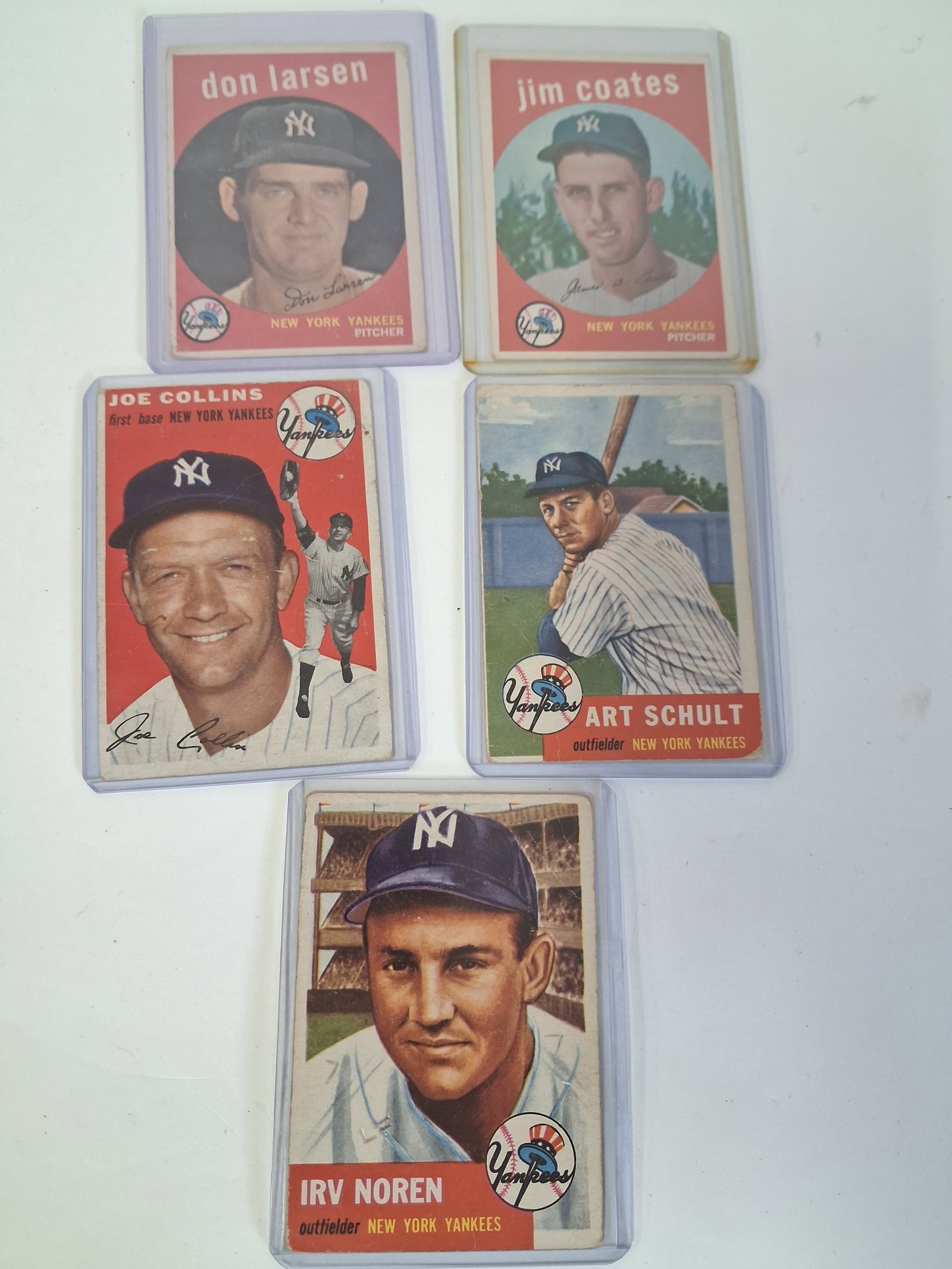 Lot of 5 Yankees Topps Cards 1953-1959 (1 of 2)