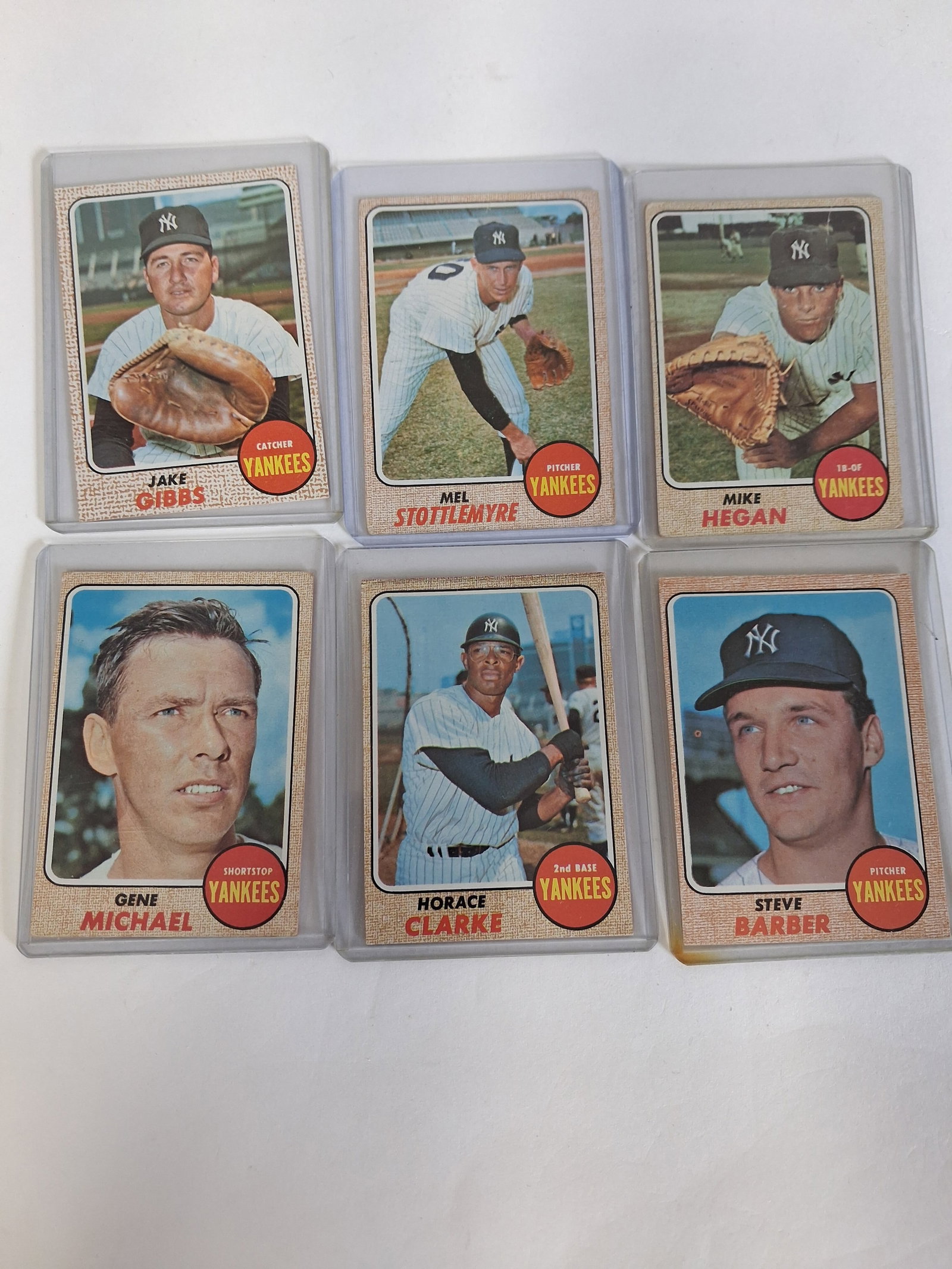 1968 Topps Yankee Cards (6) (1 of 2)