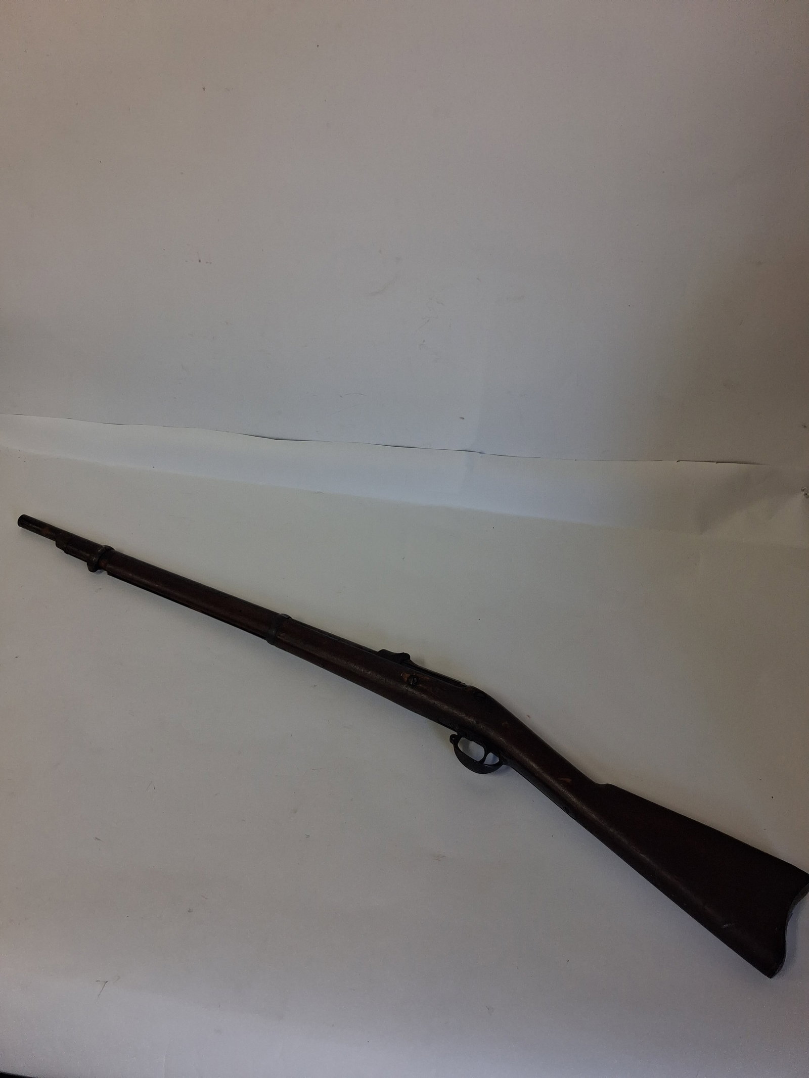 U.S. Springfield Trapdoor Rifle: Marked with a date and letters that may be JWP Hard to read. SWP/1881 Cartouche
