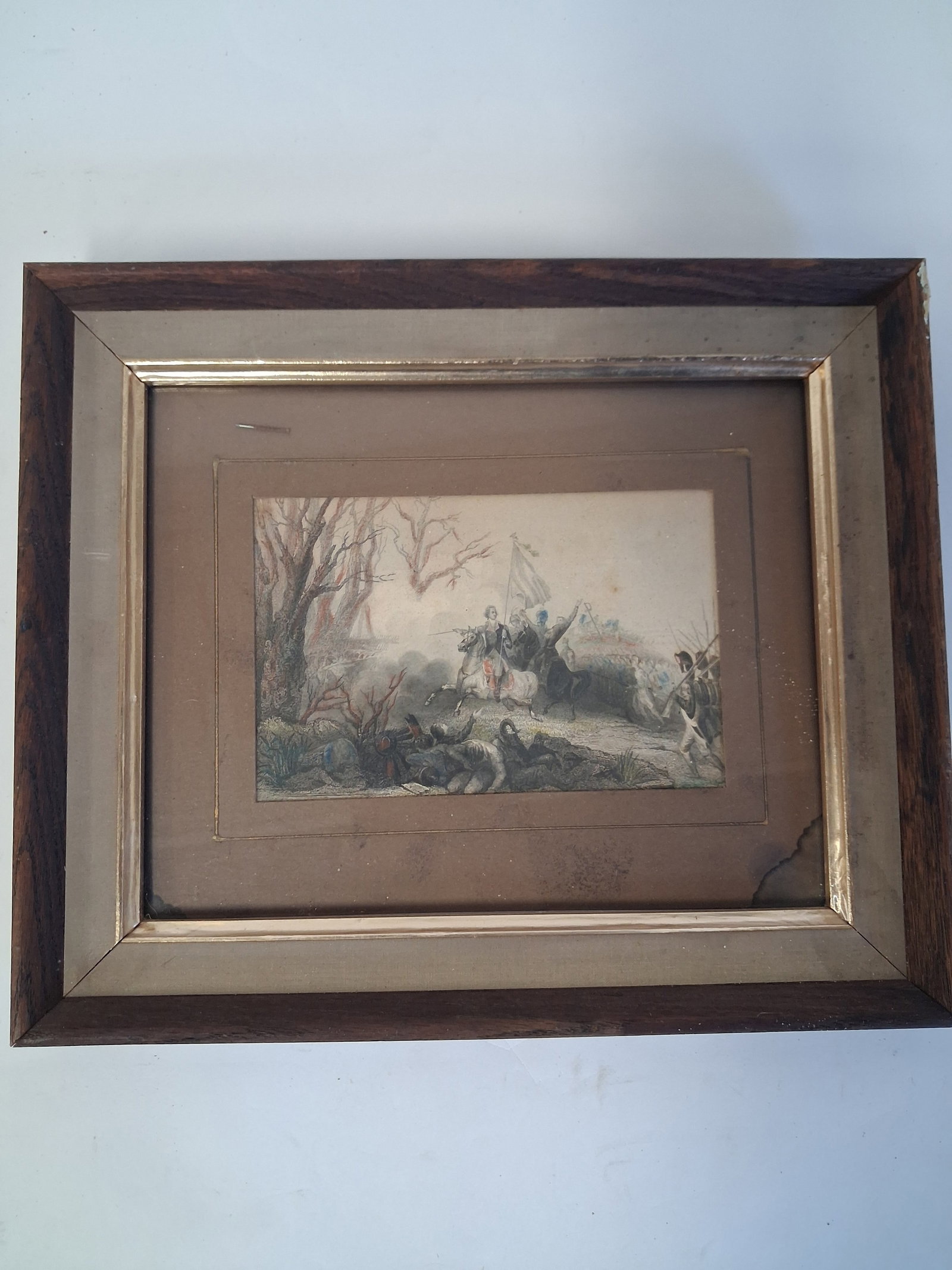 18th C. Engraving Washington: Matted and framed10 1/4" h x 12 1/4" w