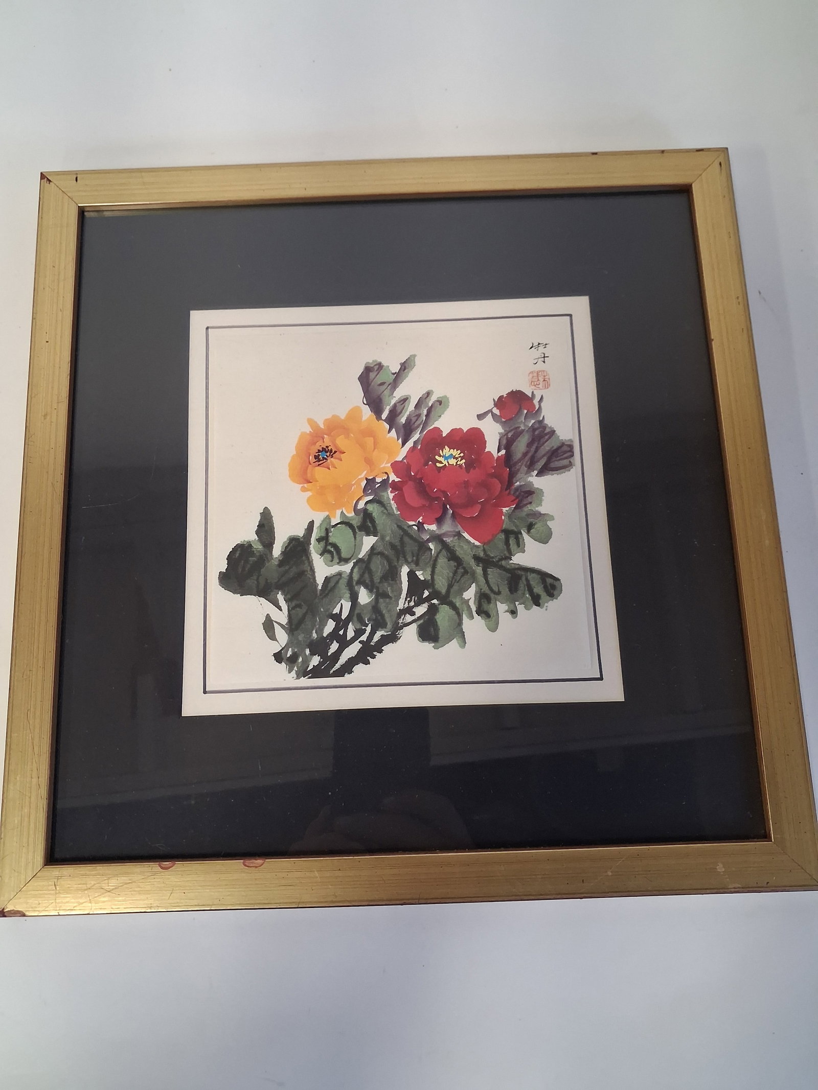 Watercolor Painting: 13 5/8" x 13 5/8" As pictured watercolor painting and professionally framed.