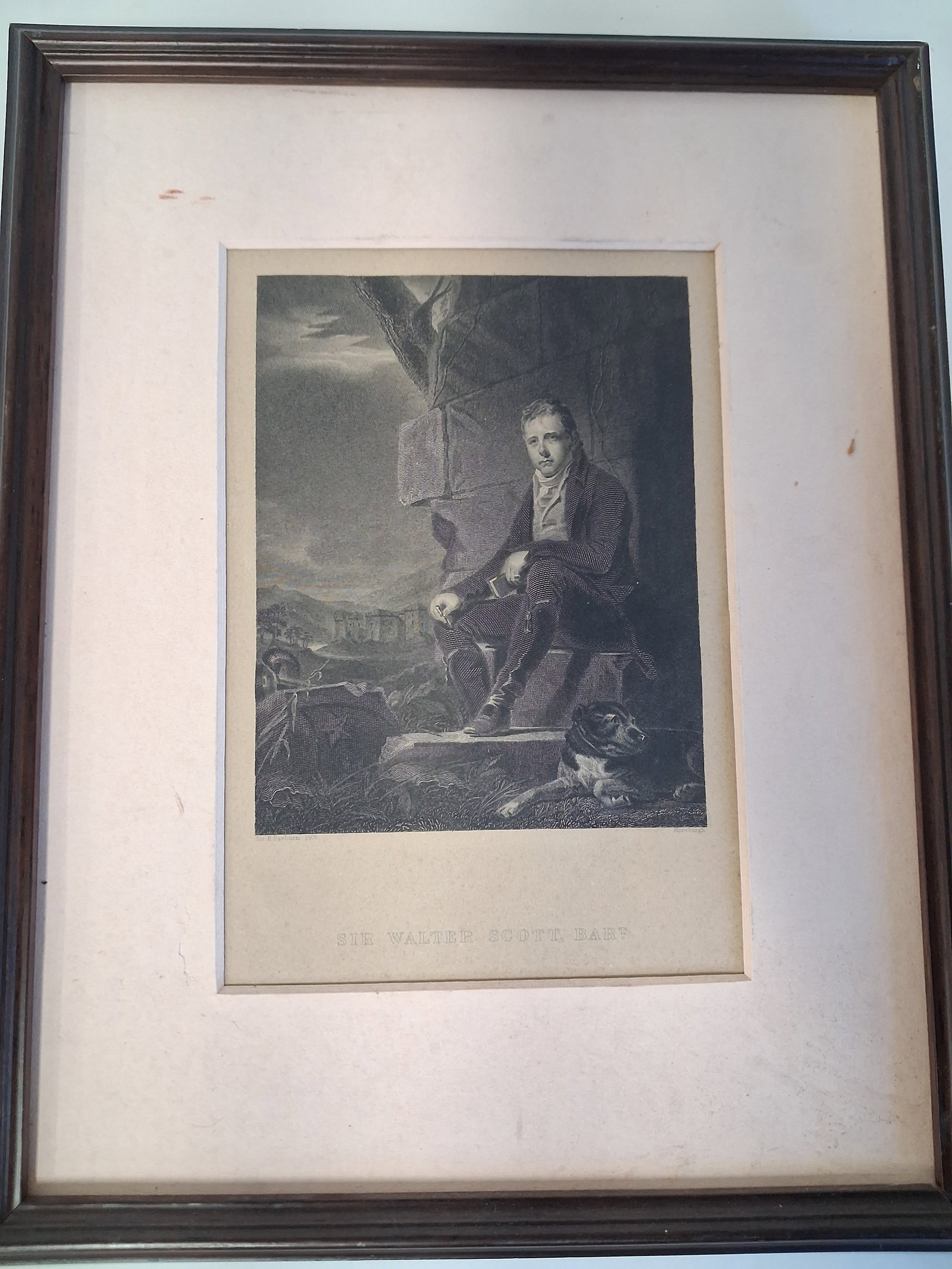 Sir Walter Scott Lithograph: 1808 Lithograph of Sir Walter Scott 12 5/8" H x 10in w