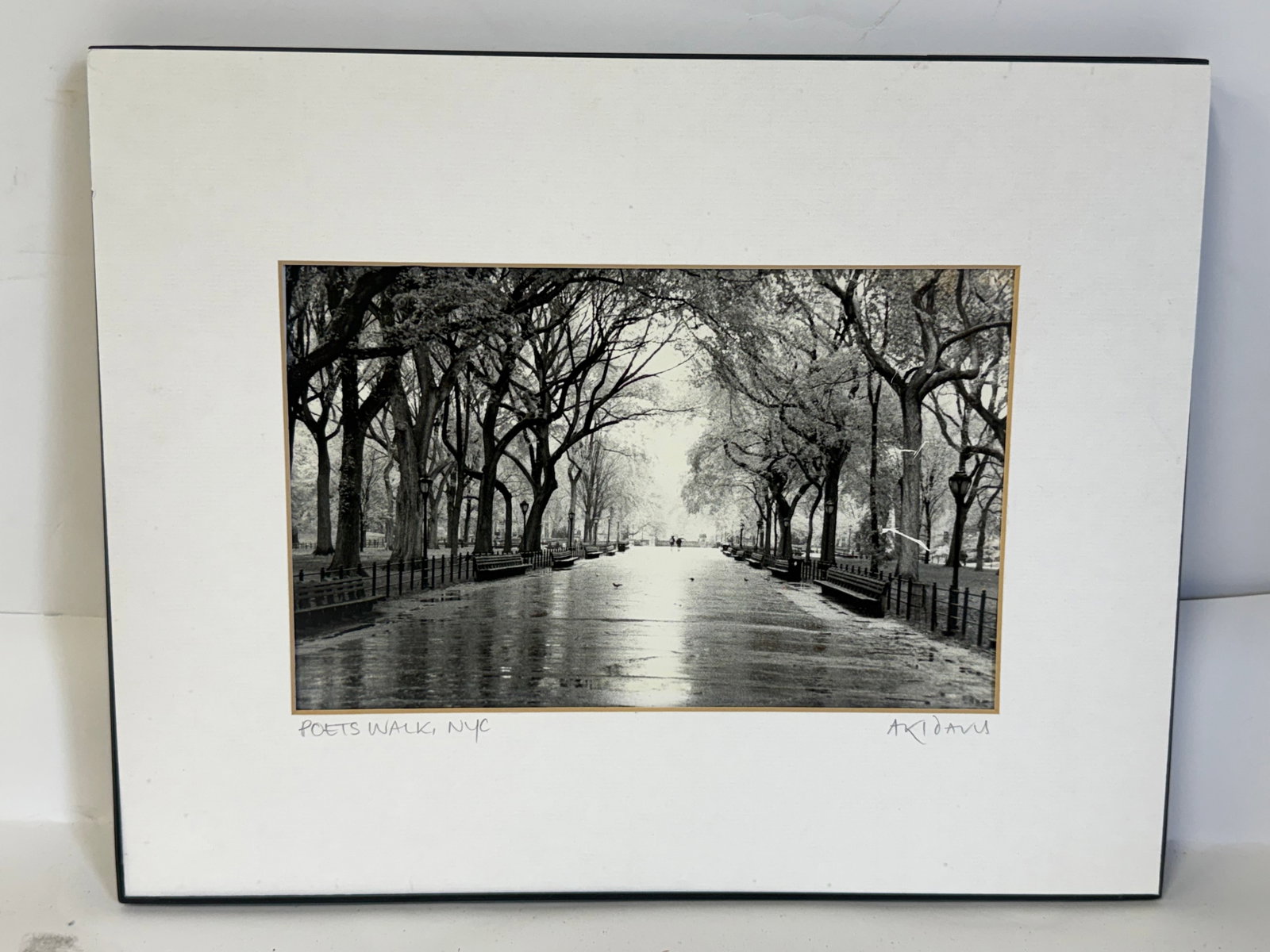 20thC. Photograph "Poet's Walk, NYC" Artist Signed (1 of 4)