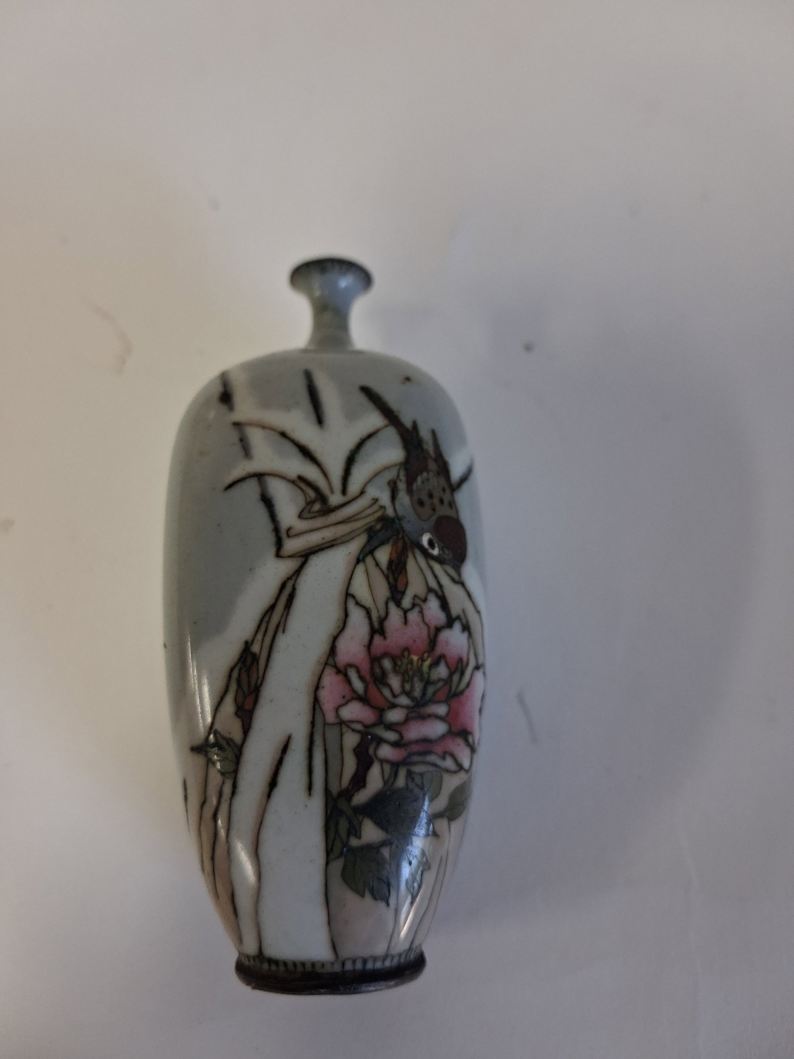Antique Cloisonné Cabinet Vase: 3.75”H