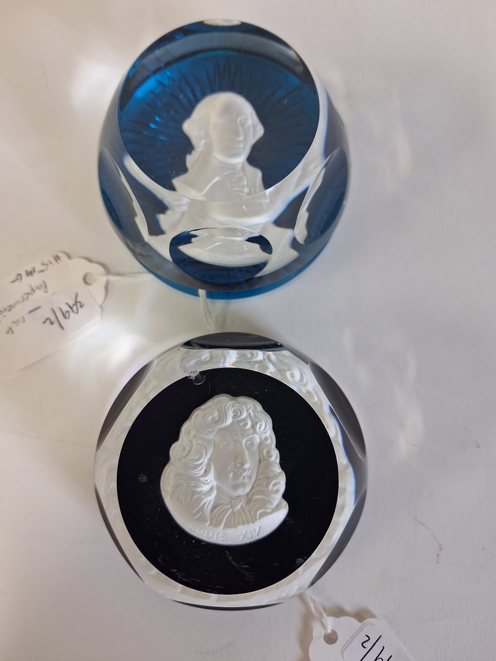 Baccarat Paperweights: 2”H by 3”W. Two in the lot