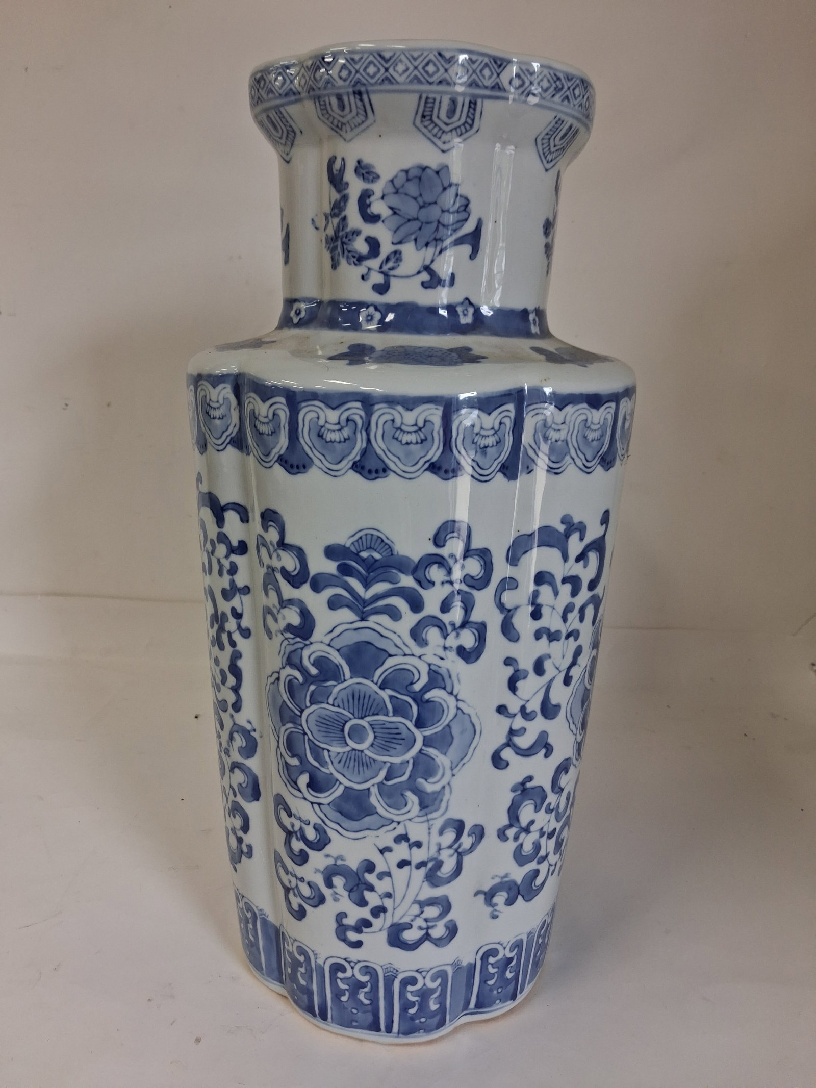 Asian vase (Blue & white): 19in HBlue and white vase as pictured.