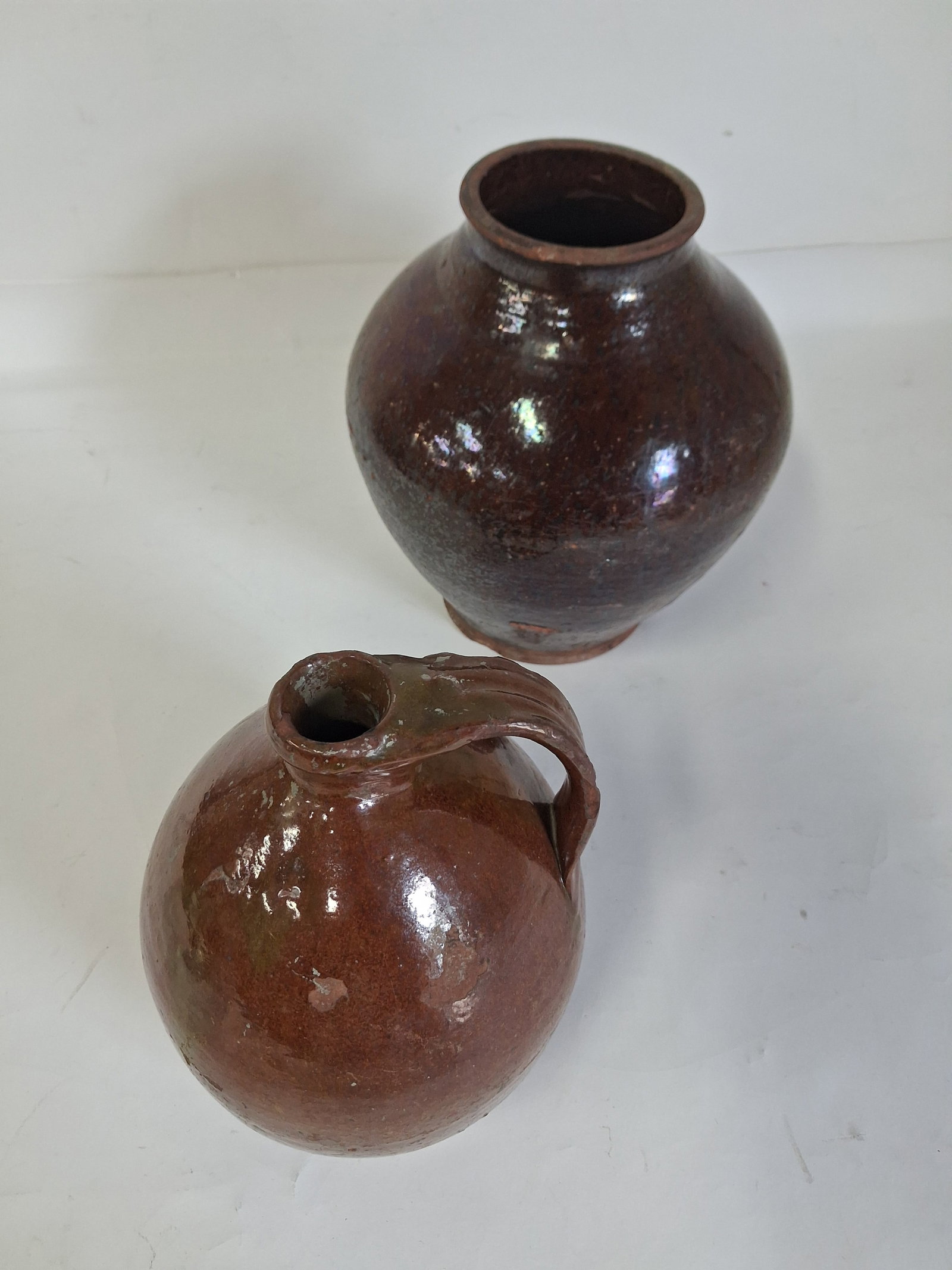 Brown Stoneware Jugs (2) - 2