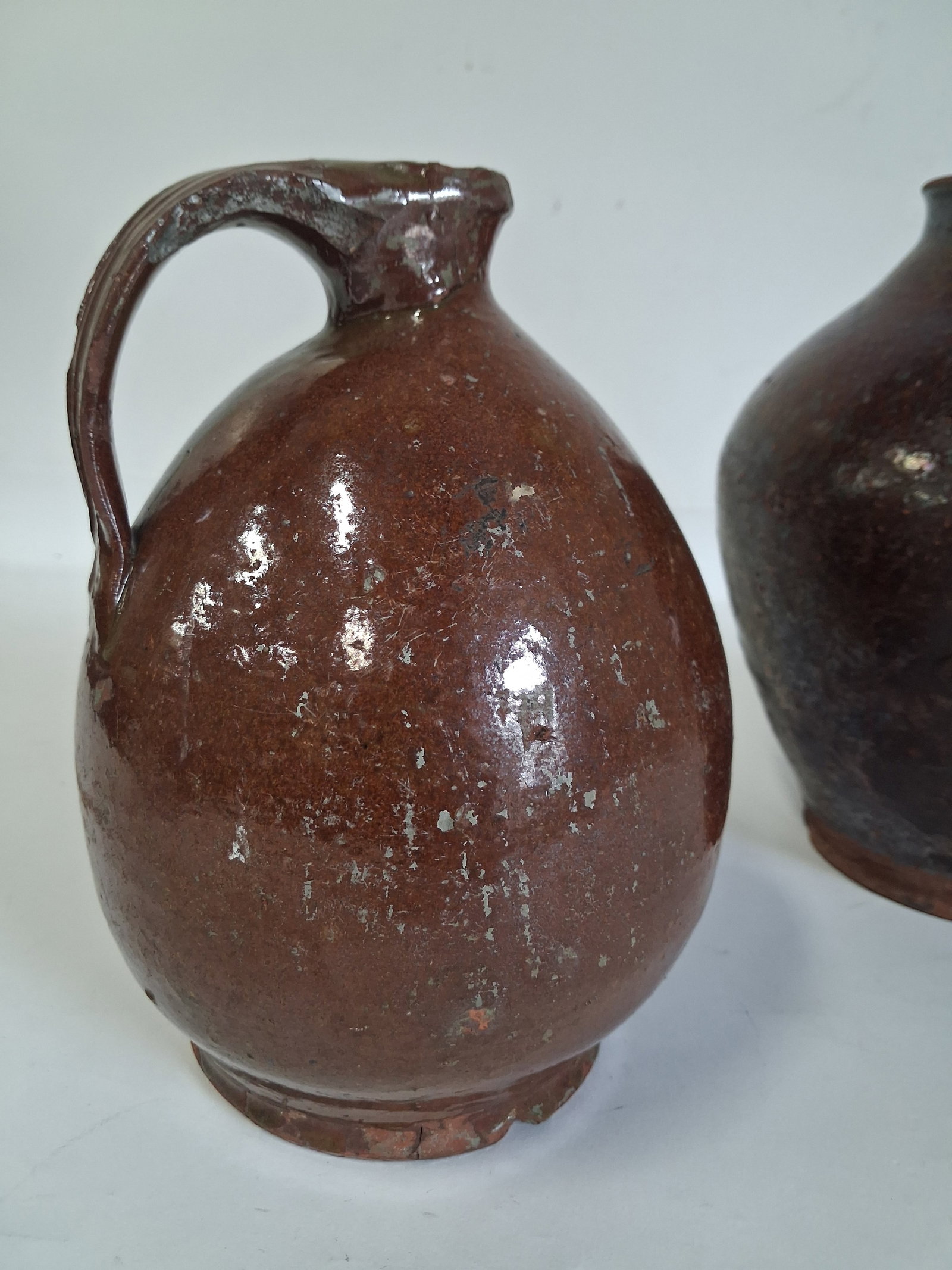 Brown Stoneware Jugs (2) - 4