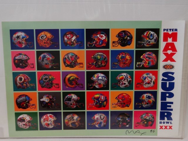 Peter Max Signed Print: Super Bowl XXX" Signed by Peter Max 36" x 24