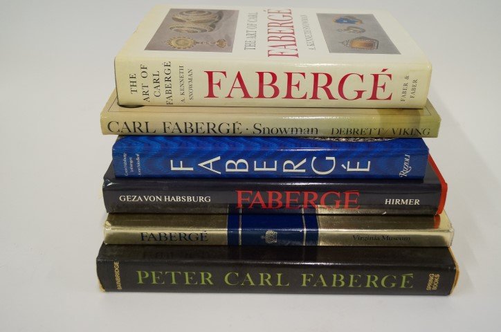 Six(6) Books: Carl Faberge: The Art of Carl Faberge; Carl Faberge; Faberge Hofjuwelier Der Zaren(Jeweler of the Tsars); Faberge-A Catalog of the Russian Imperial Jewels, Virginia Museum; Faberge- Court Jeweler to the Tsars; Pete