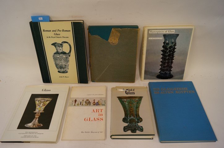 Seven(7)Books: Antique Glass: Weiss, The Book of Glass; Cooper-Hewitt Museum: Glass; Nolte, Die Glasgefasse Im Alten Agypten; The British Museum:Masterpieces of Glass; The Toledo Museum of Art: Art in Glass; The Brooklyn Mueum: An