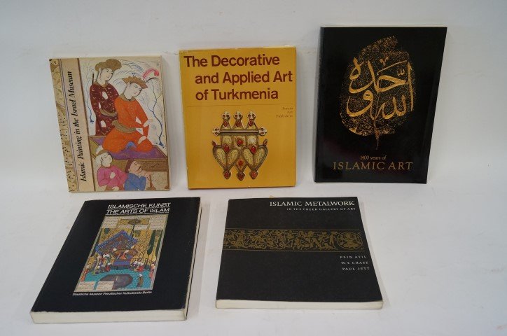 Five(5) Books: Islamic Art: The Decorative and Applied Art of Turkmenia; Islamic Painting in the Israel Museum; Islamic Metalwork in the Freer Gallery of Art; IslamischeKunst: The arts of Islam; 1400 Years of Islamic Art