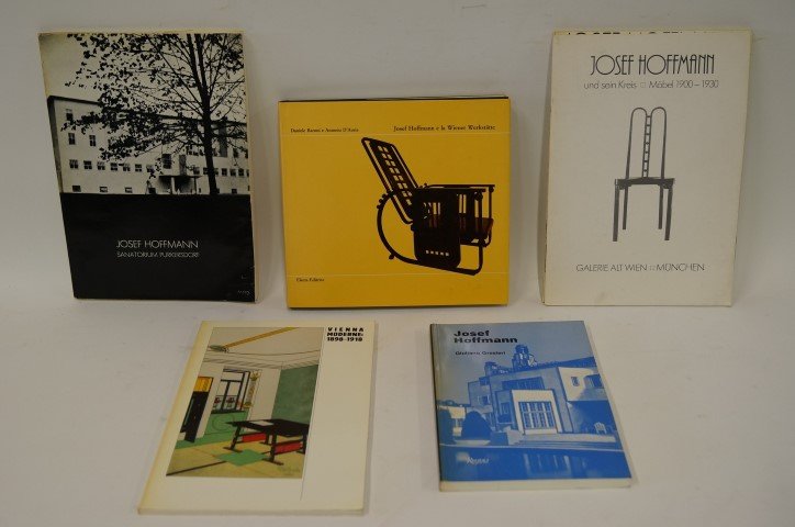 Six(6) Books: Josef Hoffmann: G. Gresleri. Josef Hoffmann; G. Breckner. Josef Hoffmann: Sanatorium Purkerdorf; Vienna Moderne: 1898-1914; Josef Hoffmann: Und Sein Kreis Mobel 1900-1930; Josef Hoffmann: Architect and Designer 1870-