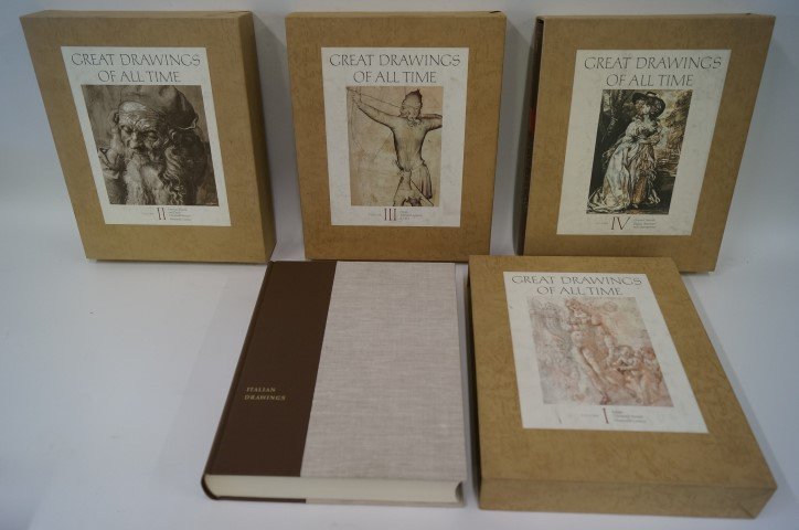 Great Drawings of All Time (4 Vols): Vol 1 - 13th thru 19th century; Vol II Gem Flemish and Dutch, 13th thru 19th Century; Vol III French 13th Century to 1919; Vol IV Oriental, Spanish, Eng, Am and Cort.