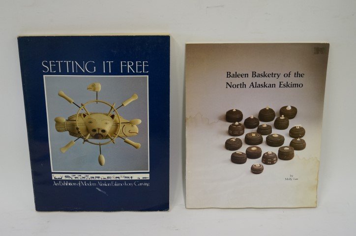 Alaskan Eskimo. Ivory Carving & Basketry: An exhibition catalogue of modern Alaskan Eskimo ivory carving; Baleen Asketry of the Alaskan Eskimo by Molly Lee Botz. Soft cover. The latter is in fair condition.