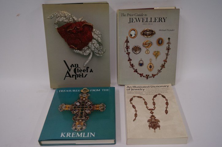 Four(4) Books: American and European Jewelry: H. Newman. An Illustrated Dictionary of Jewelry; Treasures from the Kremlin; S.Raulet. Van Cleef & Arpels; M.Poynder. The Price Guide to Jewellery.