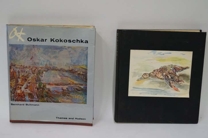Two(2) Books: Oskar Kokoschka: John Russell. Oskar Kokoschka: Watercolours, Drawings, Writings. 1962. Illustrated in color and B&W including several matted prints in color; Bernhard Bultmann. Oskar Kokoschka