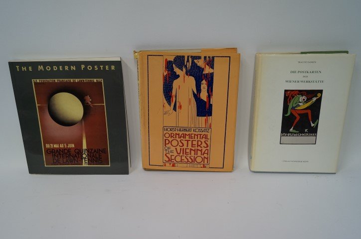 Three(3) Books: 19th/20th Century Posters: Traude Hansen. Postkarten Der Wiener Werkstatte; Horst-Herbert Kossatz. Ornamental Posters of the Vienna Secession. Stuart Wrede. The Modern Poster.