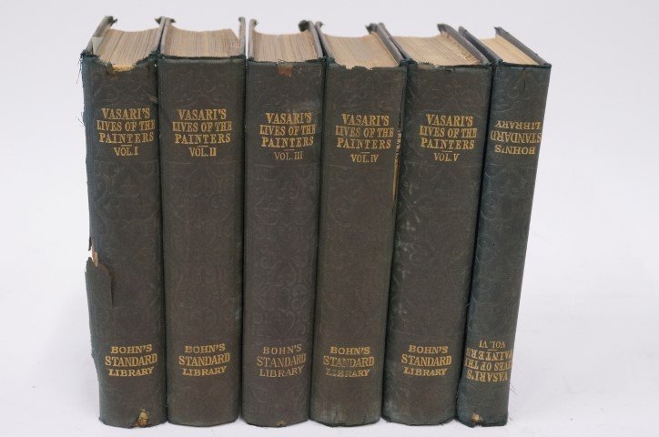 Six(6) Volumes: Vasari's Lives of the Painters: Giorgio Vasari(translated English version). Published: George Bell and Sons, England. 1885. Bohn's Standard Library.