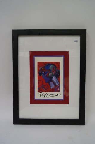 Peter Max print signed: Crimson Lady. 1987. Signed in black felt pen; 8in. X 5.5in..