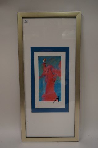 Peter Max print signed: Statue of Liberty. Signed in black felt pen; 10.25in. X 5.5in.