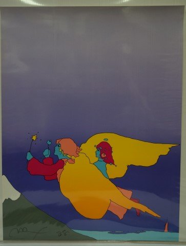 Peter Max print signed: Angel. 1988. Signed and dated in black felt pen; 31.5in. X 24in.