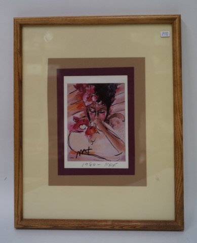 Peter Max print signed: Suzin. 1980. Signed in black felt pen; 6.5in. X 4.5in.